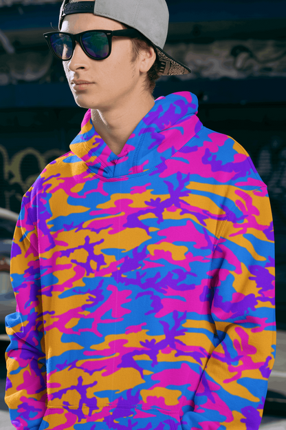 "Rogue & Co Storm Camo Hoodie offers style, comfort, and durability in vibrant colors." theshithotcompany