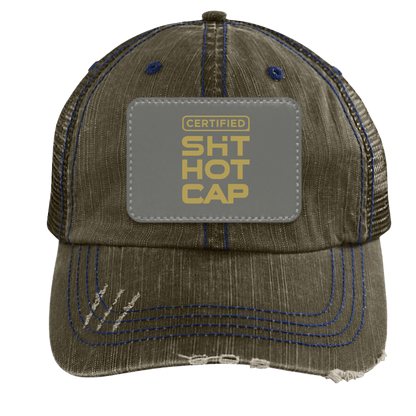 ShitHot Customizable Distressed Cap With Vegan Leather Patch - theshithotcompany