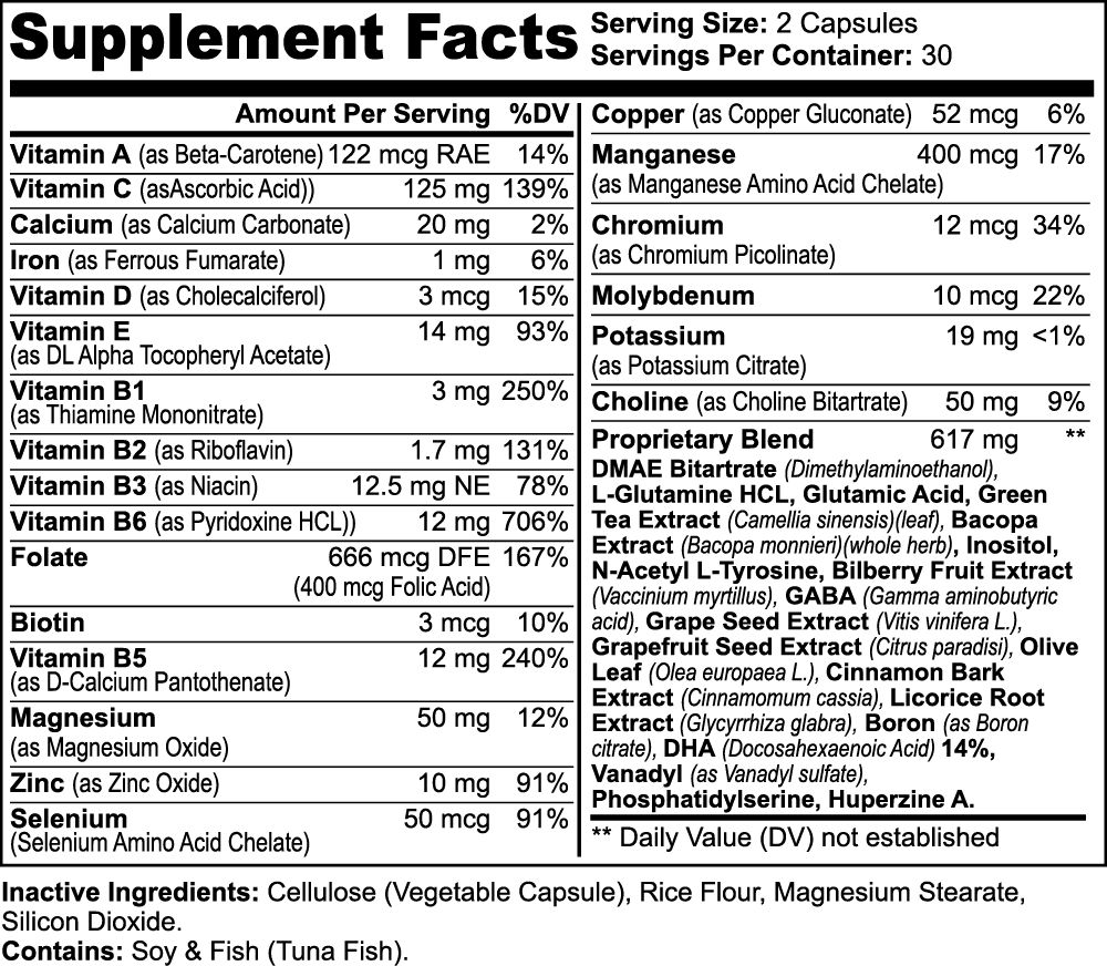 Premium ShitHot Nootropic Brain & Focus Formula (60 Caps) - theshithotcompany