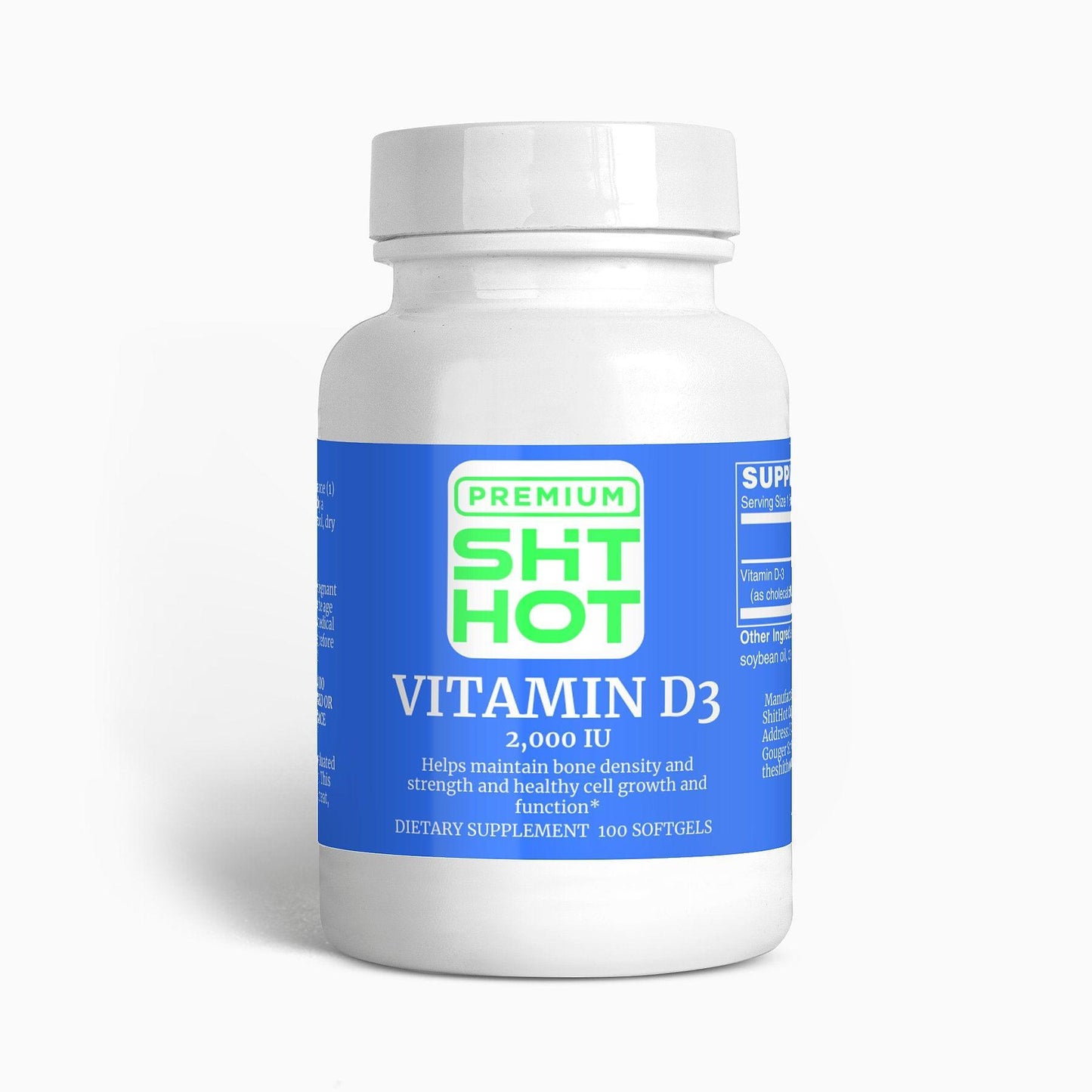 Premium ShitHot Vitamin D3 2000 IU (100 Soft Gels) - theshithotcompany