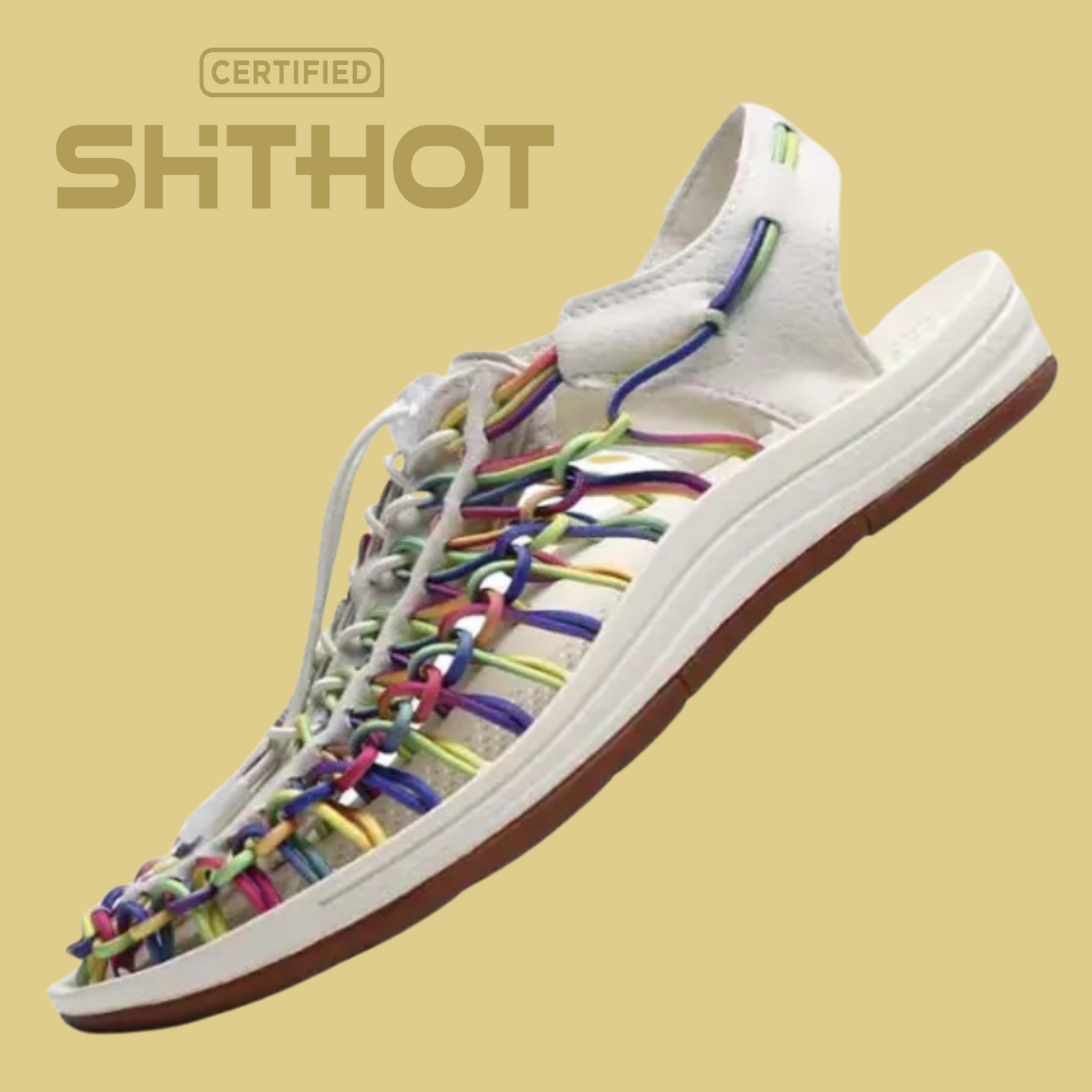 Certified ShitHot Handmade Sandals - Colorful White